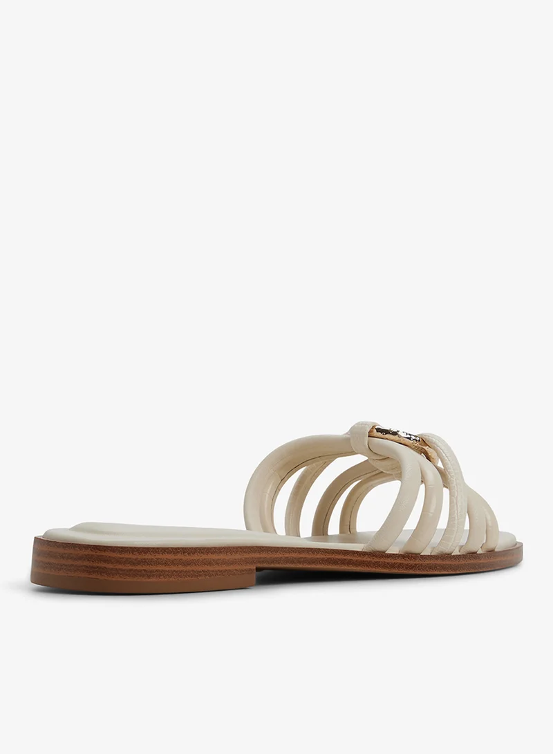 Aldo OTHER WHITE Ebanderiel Single Strap Flat Sandals for Women | Best Price UAE